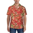 thumbnail image 1 of Yiaed Strawberry Print Hawaiian Shirt for Men Short Sleeve Button Down Shirts Beach Shirts for Men-X-Large, 1 of 5