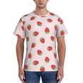 thumbnail image 1 of Yiaed Strawberry Print Mens Short Sleeve Tight Fit T-Shirt, Crewneck Casual Tee-Medium, 1 of 5