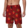 thumbnail image 1 of Yiaed Strawberry Print Mens Swim Trunks Bathing Suit Compression Liner Beach Swim Shorts Swimwear Quick Dry Zipper Pocket No-Chafing Board Short-Large, 1 of 6