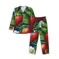 thumbnail image 1 of Yiaed Strawberry2 Print Men’s Pajamas Set - Long Sleeve Button Down Sleep Shirt and Pajama Bottoms Sleepwear Set Mens Pjs Sets Men's Pajama Bottoms-Large, 1 of 7