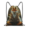 thumbnail image 1 of Yiaed Streamside Meditating Fox Print Drawstring Bags Drawstring Backpack Bulk String Back Pack Gym Sport Bag-Small, 1 of 5