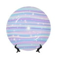 thumbnail image 1 of Yiaed Striped Gradient Print Bone China Decorative Plate Ceramic Dinner Plates Art Crafts with Display Stand-8in, 1 of 6