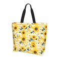 thumbnail image 1 of Yiaed Striped Sunflower Daisy Print Handbag for Women Tote Purse Shoulder Bag Large Fashion Hobo Purse Handbag Shopping Tote, 1 of 5
