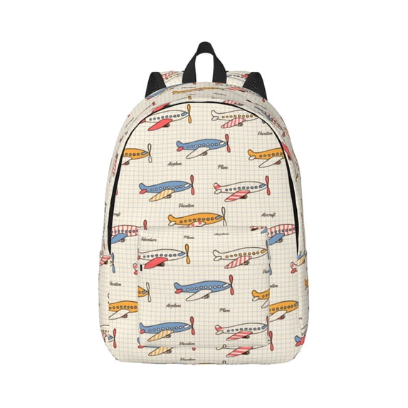 Yiaed Striped Vintage Planes Print Backpack, Premium Laptop Backpack, Travel Backpack for Women, Lightweight Backpacks, Comfortable Back Pack-Small