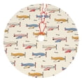 thumbnail image 1 of Yiaed Striped Vintage Planes Print Christmas Tree Skirt , Tree SkirtsTree Mat for Christmas Winter Holiday Indoor Decorations-48", 1 of 7