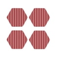 thumbnail image 1 of Yiaed Stripes Red White Print Leather Coasters for Drinks - Cup Coasters Coffee Table Kitchen Table Bar, Home & Office Gifts Handmade Drink Coasters-Hexagon, 1 of 6