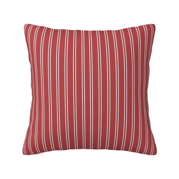 Yiaed Stripes Red White Print Pillow Covers Super Soft Decorative Square Throw Pillow Covers Case Cushion Covers for Sofa Couch Bedroom Car Decor（No pillow core）-12"x12"