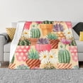thumbnail image 1 of Yiaed Succulent And Cactus Print Blanket Throw Blanket Soft Cozy Flannel Blanket for Home Bed Sofa Couch Chair-50"x40", 1 of 6