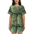 thumbnail image 1 of Yiaed Succulents Print Short Sleeve Pajama Sets for Women Casual Crew Neck 2 Piece Lounge Sets Women's Short-Sleeved Pajama-3X-Large, 1 of 5