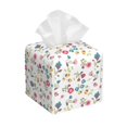 thumbnail image 1 of Yiaed Summer Floral Print Tissue Box Cover, PU Leather Decorative Organizer for Tabletop, Bathroom, Car, Office Creative Decorative, 1 of 7
