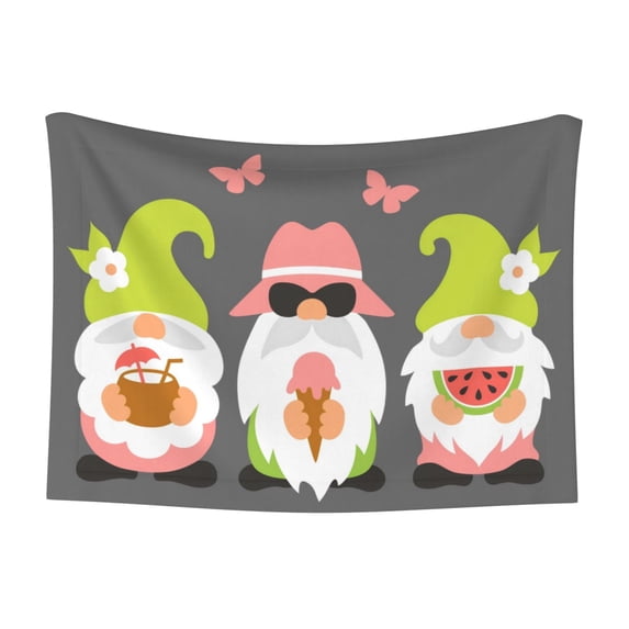Yiaed Summer Gnome 1 Print Dog Blankets-Cat Blanket Washable for Couch Protection,Puppy Blanket, Soft Plush Reversible Throw Furniture Protector-