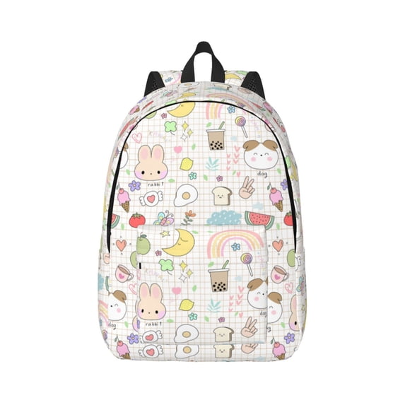 Yiaed Summer Rabbit Print Backpack, Premium Laptop Backpack, Travel Backpack for Women, Lightweight Backpacks, Comfortable Back Pack-Medium