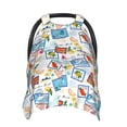 thumbnail image 1 of Yiaed Summer Stamp Print Baby Car Seat Canopy Carrier Cover, Breathable Nursing Cover for Breastfeeding,Multi-Use Infant Carseat Stroller Cover, 1 of 7