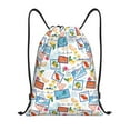 thumbnail image 1 of Yiaed Summer Stamp Print Drawstring Bags Drawstring Backpack Bulk String Back Pack Gym Sport Bag-Small, 1 of 5