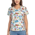 thumbnail image 1 of Yiaed Summer Stamp Print Women's T Shirt V-Neck Short Sleeve Shirt Casual Breathable Tee Summer Tops-X-Large, 1 of 5