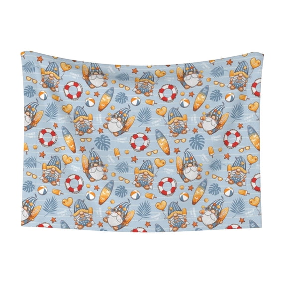 Yiaed Summer Time With Gnome Print Dog Blankets-Cat Blanket Washable for Couch Protection,Puppy Blanket, Soft Plush Reversible Throw Furniture Protector-Small