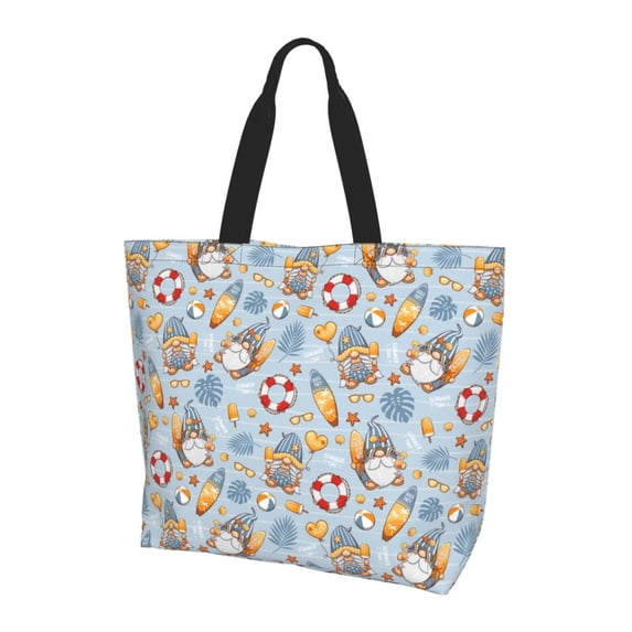 Yiaed Summer Time With Gnome Print Handbag for Women Tote Purse Shoulder Bag Large Fashion Hobo Purse Handbag Shopping Tote