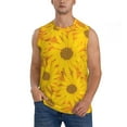 thumbnail image 1 of Yiaed Sun Flowers Print Men's Singlet Vests Summer Running Muscle Tank Tops Gym Undershirt Round Neck Sleeveless for man, 1 of 5