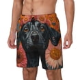 thumbnail image 1 of Yiaed Sunflower Black Dog Print Mens Swim Trunks Bathing Suit Compression Liner Beach Swim Shorts Swimwear Quick Dry Zipper Pocket No-Chafing Board Short-X-Large, 1 of 6