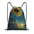 thumbnail image 1 of Yiaed Sunflower Castle Starry Sky Print Drawstring Bags Drawstring Backpack Bulk String Back Pack Gym Sport Bag-Medium, 1 of 5