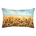 thumbnail image 1 of Yiaed Sunflower Field Bliss Print Brushed Microfiber Envelope Pillowcases, Standard,Envelope Closure Pillow Cases(No pillow core)-14"x20", 1 of 6