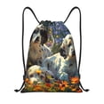 thumbnail image 1 of Yiaed Sunflower Field Spotted Dog Print Drawstring Bags Drawstring Backpack Bulk String Back Pack Gym Sport Bag-Medium, 1 of 5