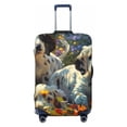 thumbnail image 1 of Yiaed Sunflower Field Spotted Dog Print Travel Luggage Cover Suitcase Protector Fits 18-32 Inch Luggage Wheel Covers Patterned Elastic Luggage Anti-scratch（No luggage）-, 1 of 5