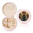 thumbnail image 1 of Yiaed Sunflower Meditating Cat Print Travel Jewelry Case Bridesmaid Gift Boxes Jewelry Travel Organizer Small Round Jewelry Box Mini Storage-Pink, 1 of 7