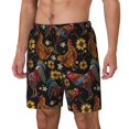 thumbnail image 1 of Yiaed Sunflower Rooster Print Mens Swim Trunks Bathing Suit Compression Liner Beach Swim Shorts Swimwear Quick Dry Zipper Pocket No-Chafing Board Short-X-Large, 1 of 6