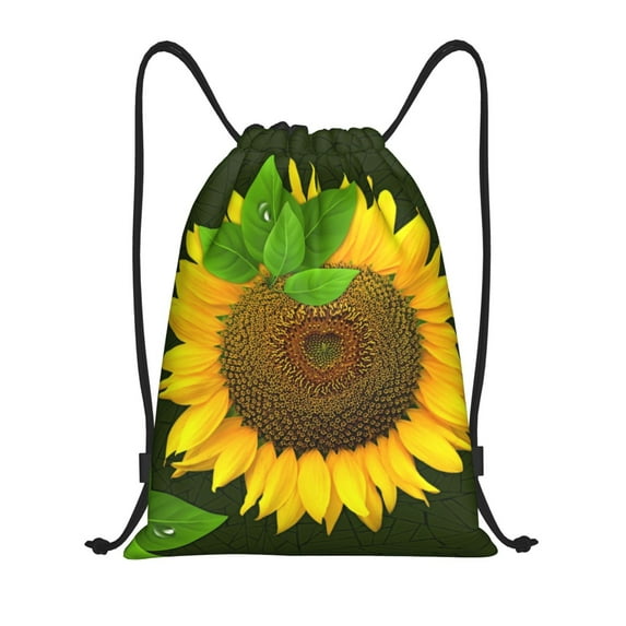 Yiaed Sunflower3 Print Drawstring Bags Drawstring Backpack Bulk String Back Pack Gym Sport Bag-Small