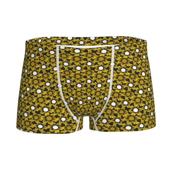 Yiaed Sunflowers 2 Print Boys' Boxer Briefs Cotton Casual Stretch Comfort Boys Boxers - Kids Boxer Briefs Underwear for Boys (6-18)-Medium