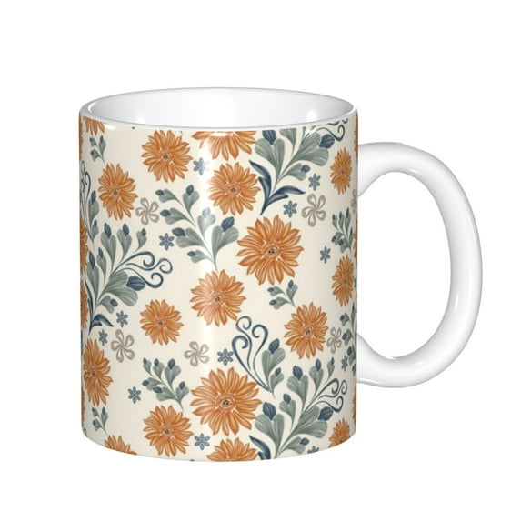 Yiaed Sunflowers 5 Print Ceramics Coffee,Large Handle Design,Extra Large Tea and Coffee Cup for Office and Home Mugs