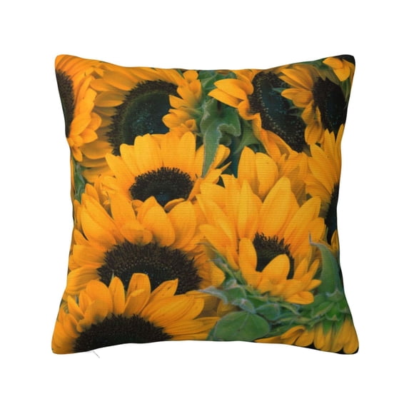 Yiaed Sunflowers 7 Print Pillow Covers Super Soft Decorative Square Throw Pillow Covers Case Cushion Covers for Sofa Couch Bedroom Car Decor(No pillow core)-24"x24"
