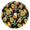 thumbnail image 1 of Yiaed Sunflowers And Bird Print Christmas Tree Skirt , Tree SkirtsTree Mat for Christmas Winter Holiday Indoor Decorations-36", 1 of 7