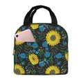 thumbnail image 1 of Yiaed Sunflowers And Blue Flower Print Insulated Lunch Bag Reusable Cute Tote Lunch Box, Leakproof Cooler Lunch Bags for Work Office Travel School Picnic, 1 of 5