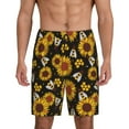 thumbnail image 1 of Yiaed Sunflowers And Bww for Men's Soft Sleep Pajama Short Lounging Pajama Shorts-4X-Large, 1 of 8