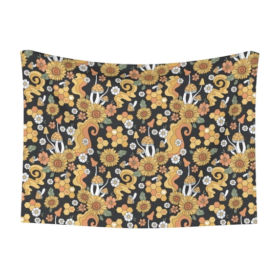 Yiaed Sunflowers Bee Print Dog Blankets-Cat Blanket Washable for Couch Protection,Puppy Blanket, Soft Plush Reversible Throw Furniture Protector-Small