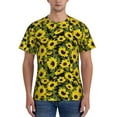 thumbnail image 1 of Yiaed Sunflowers In Vintage Print Mens Short Sleeve Tight Fit T-Shirt, Crewneck Casual Tee-XX-Large, 1 of 5
