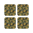 thumbnail image 1 of Yiaed Sunflowers Print Leather Coasters for Drinks - Cup Coasters Coffee Table Kitchen Table Bar, Home & Office Gifts Handmade Drink Coasters-Square, 1 of 6