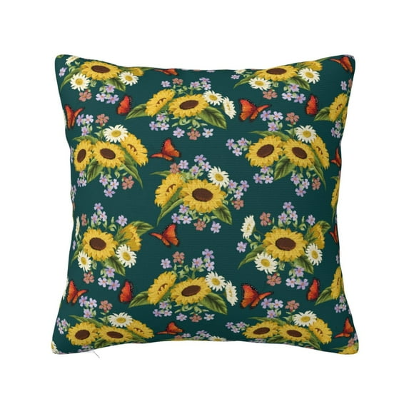 Yiaed Sunflowers Print Pillow Covers Super Soft Decorative Square Throw Pillow Covers Case Cushion Covers for Sofa Couch Bedroom Car Decor(No pillow core)-18"x18"