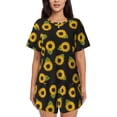 thumbnail image 1 of Yiaed Sunflowers Print Short Sleeve Pajama Sets for Women Casual Crew Neck 2 Piece Lounge Sets Women's Short-Sleeved Pajama-X-Large, 1 of 1