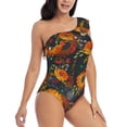 thumbnail image 1 of Yiaed Sunflowers Print Women One Piece Swimsuits Tummy Control One Shoulder Bathing Suits Pattern Ruffle Swimwear-XX-Large, 1 of 8