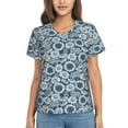 thumbnail image 1 of Yiaed Sunflowers Print Women's T Shirt V-Neck Short Sleeve Shirt Casual Breathable Tee Summer Tops-Large, 1 of 5