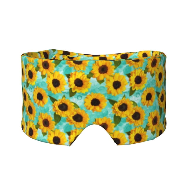 Yiaed Sunflowers With Green Leaves Print Sleep Mask Blackout Soft Eye