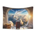 thumbnail image 1 of Yiaed Sunset Airplane Travel View Print Dog Blankets-Cat Blanket Washable for Couch Protection,Puppy Blanket, Soft Plush Reversible Throw Furniture Protector-Medium, 1 of 8