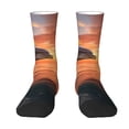 thumbnail image 1 of Yiaed Sunset Dancing Dolphin B Print Great elasticity Crew Socks Sports socks for Men and Women, 1 of 1