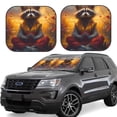 thumbnail image 1 of Yiaed Sunset Flower Meditating Raccoon Print Car Front Windshield Sun Shade,Foldable Anti-UV Car Sunshade for Front Window for Most Vehicles-Small, 1 of 5
