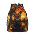 thumbnail image 1 of Yiaed Sunset Maple Tree Fox Print School Backpack College Backpack Daypacks for Students High School Spacious and Durable Daypack for Work and Travel-One Size, 1 of 6