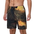 thumbnail image 1 of Yiaed Sunset Meditating Doberman Print Mens Swim Trunks Bathing Suit Compression Liner Beach Swim Shorts Swimwear Quick Dry Zipper Pocket No-Chafing Board Short-Small, 1 of 6