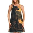 thumbnail image 1 of Yiaed Sunset Meditating Doberman Print Women's Sleeveless Dress, Loose Fit Summer Dress, Casual Sleeveless Dress for Women, 1 of 7